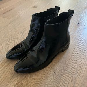 JCrew Patent Leather Chelsea Boots